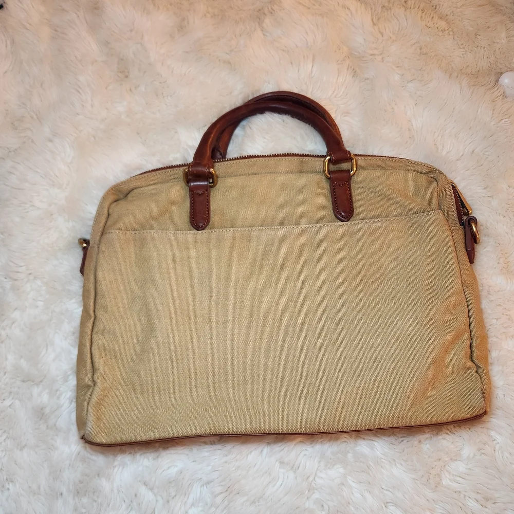 Ben Minkoff Laptop Work Unisex Canvas Leather Carry On Bag 11